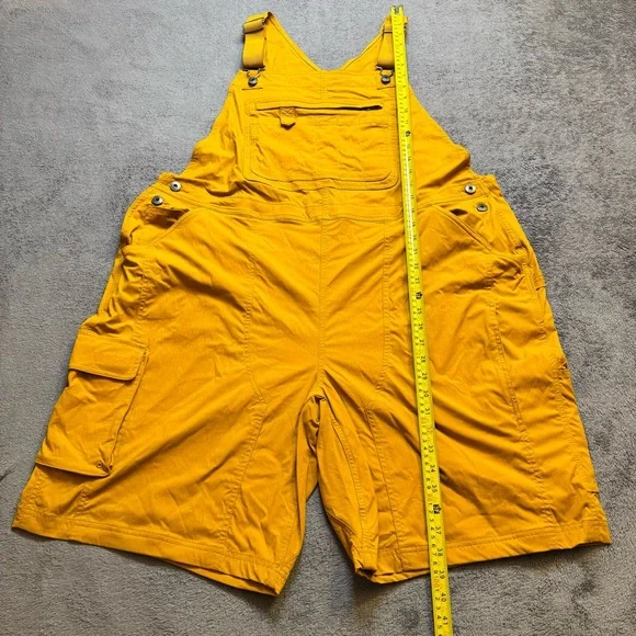 Duluth Trading Co Women's Heirloom Garden Bib Overall Shorts XXL Mustard Yellow - Picture 14 of 15